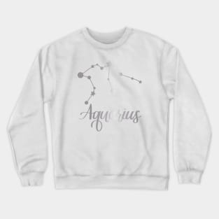 Aquarius Zodiac Constellation in Silver Crewneck Sweatshirt